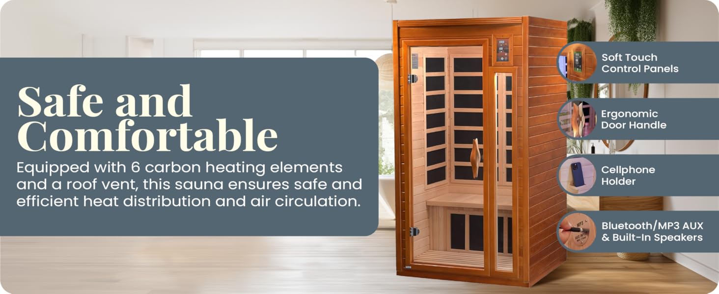 Infrared Home Sauna Hemlock Wood, Relaxation, Health, Spa