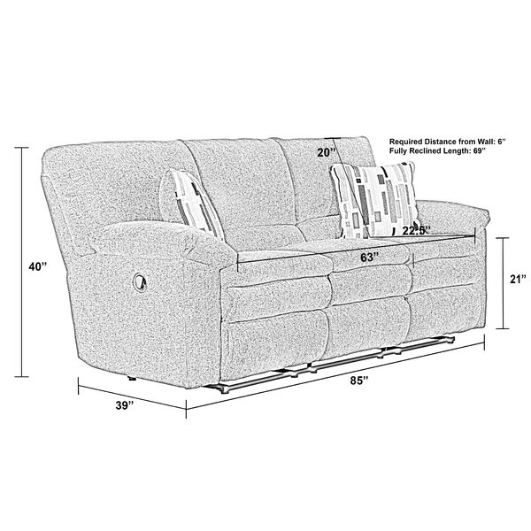 Tosh 85'' Pillow Top Arm Reclining Sofa