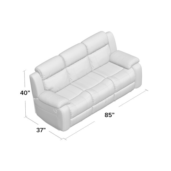 Tuthill 85'' Faux Leather Pillow Top Arm Reclining Sofa