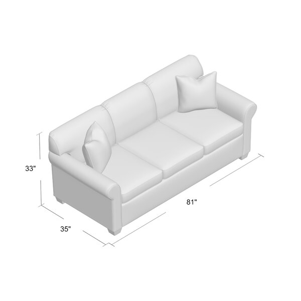 Rasberry 81'' Rolled Arm Sofa with Reversible Cushions