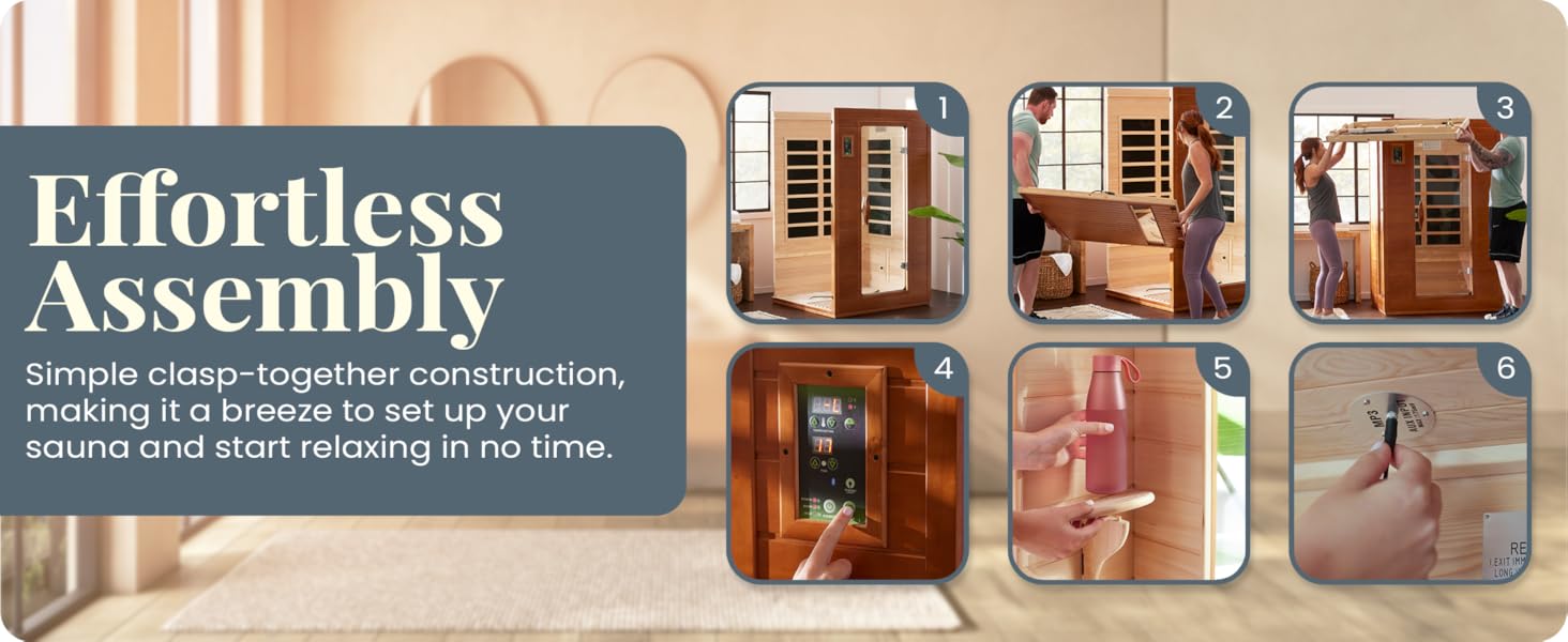Infrared Home Sauna Hemlock Wood, Relaxation, Health, Spa