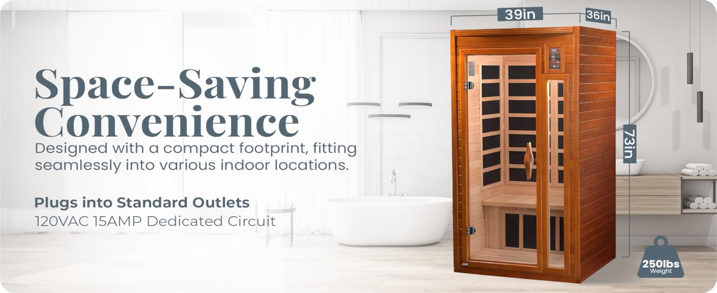 Infrared Home Sauna Hemlock Wood, Relaxation, Health, Spa