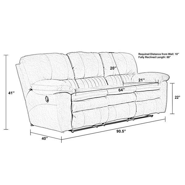 Bonnell 90.5'' Pillow Top Arm Reclining Sofa