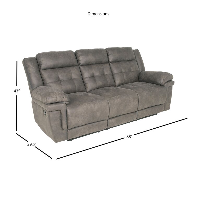 Elida 88'' Upholstered Reclining Sofa
